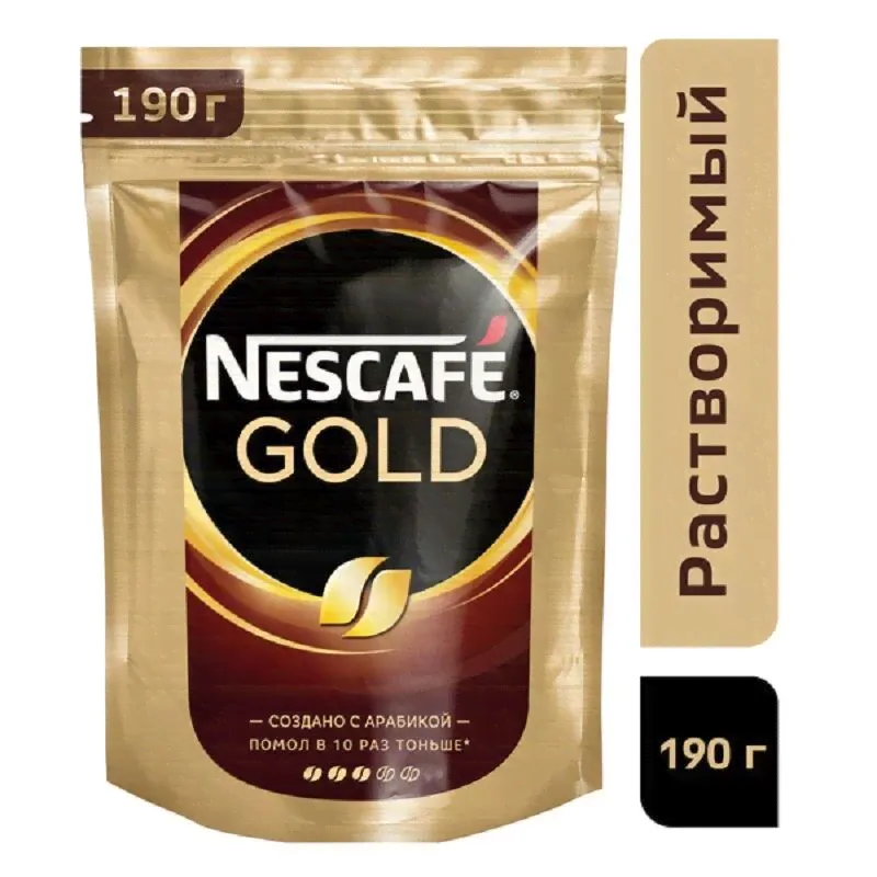 Кофе растворимый Nescafe Gold 190 г (пакет), 1018285-0