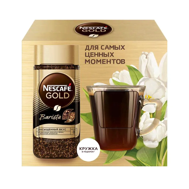 Кофе растворимый Nescafe Gold Barista 85 г + кружка (промоупаковка)-0