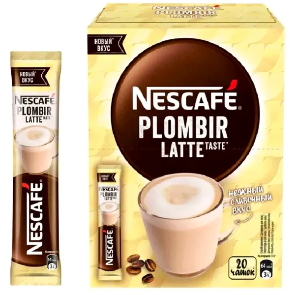 Кофе Nescafe Plombir Latte растворимый 3 в 1 20 пак x 15 гр