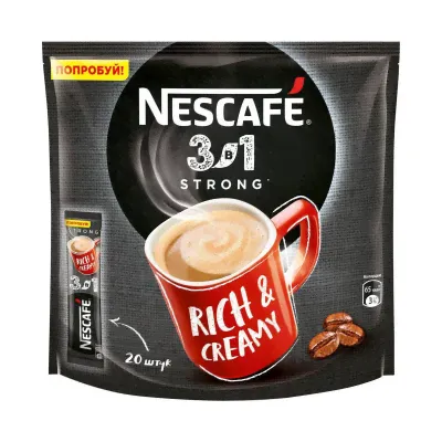 Кофе растворимый Nescafe 3 в 1 Крепкий 20х16 г-0