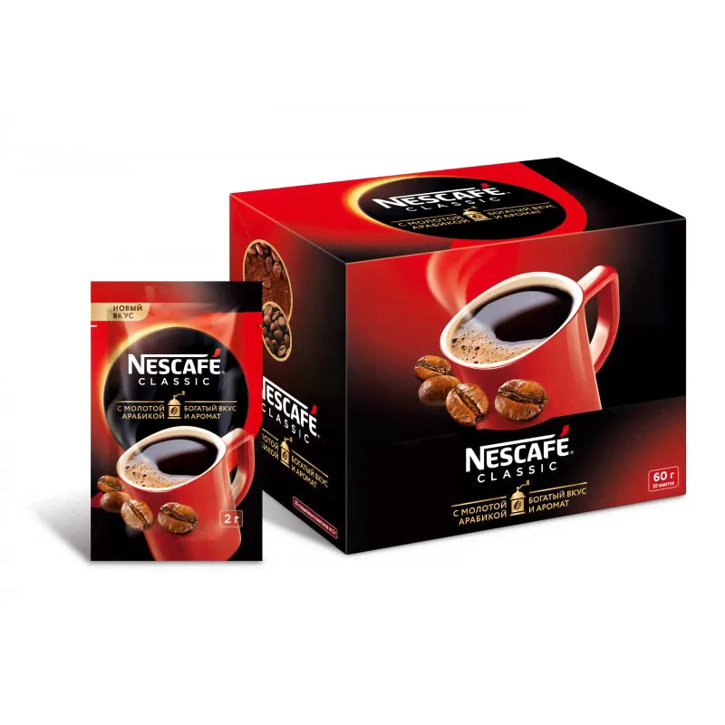 Кофе растворимый Nescafe Classic, 2г, 30 пакетиков в уп.-0