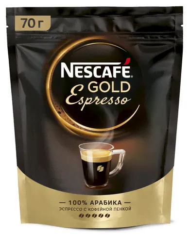 Кофе растворимый Nescafe Gold Espresso с пенкой, пакет, 70 г-0