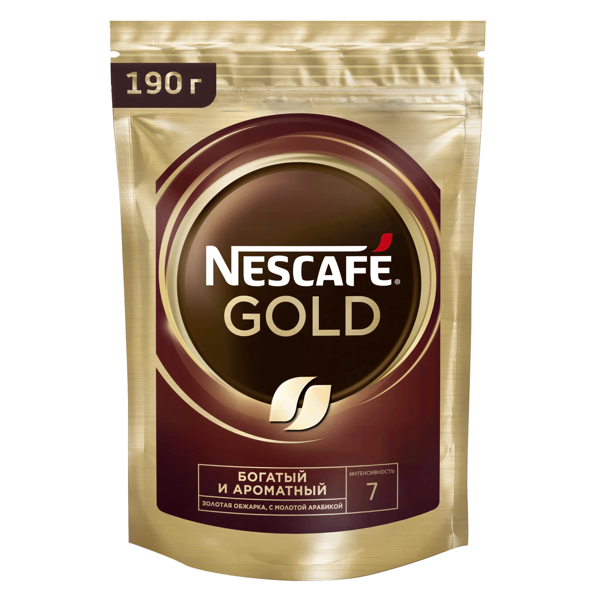 Кофе растворимый Nescafe (Нескафе) 190г Gold с добавлением молотого-1