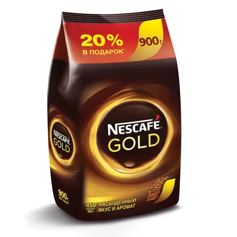 Кофе растворимый NESCAFE (Нескафе) Gold, сублимированный, 900 г, мягкая упаковка