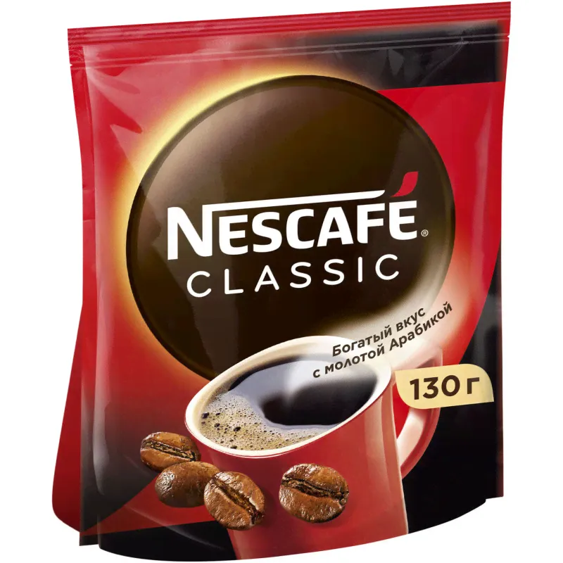 Кофе Nescafe Classic растворимый с добавлением молотого, 130г-1