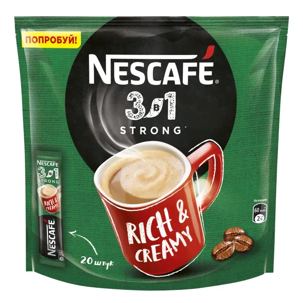 Напиток Nescafe кофейный растворимый Крепкий 3в1 20*16г-0
