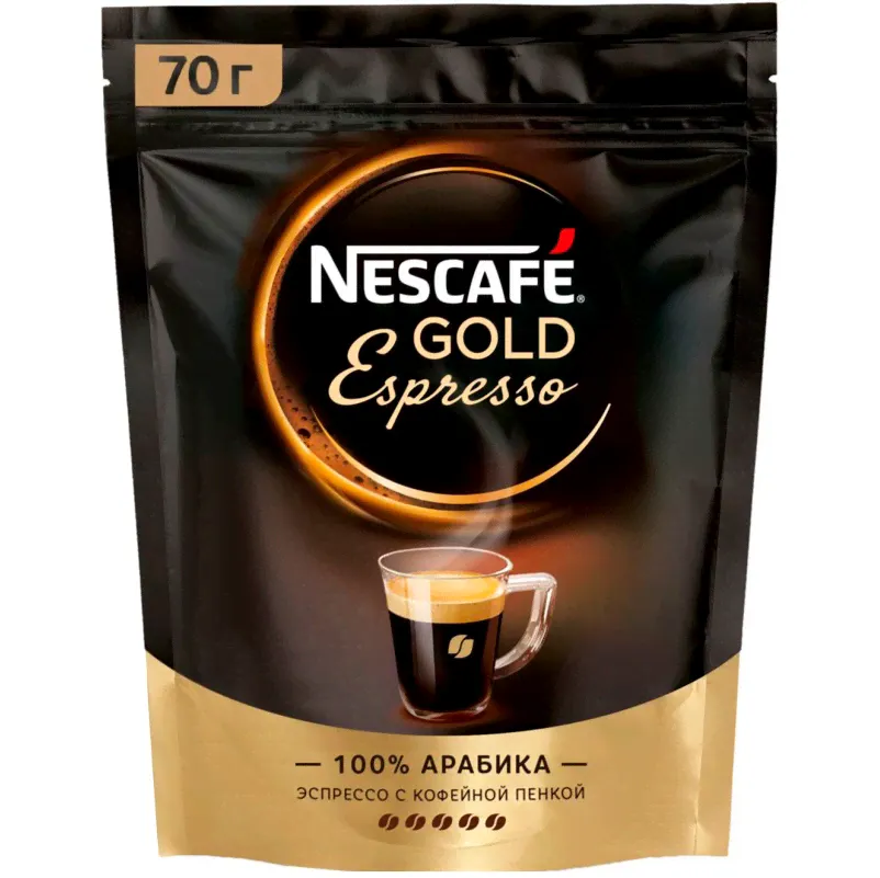Кофе «Nescafe» Gold Espresso, Нескафе Голд Эспрессо, 70гр, м/у