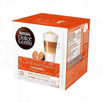 КОФЕ "NESCAFE DOLCE GUSTO" LATTE MACCHIATO CARAMEL, В КАПСУЛАХ, 16 КАПСУЛ, 168г