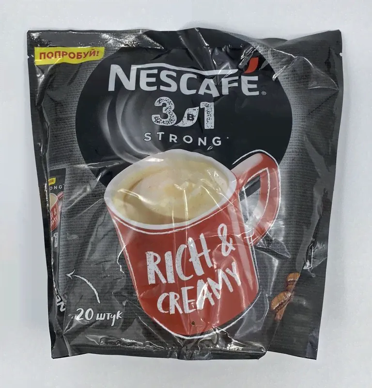 Нескафе 3 в 1 Крепкий Nescafe Strong (блок 20 пакетиков)