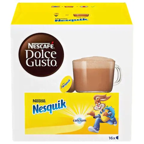 Какао в капсулах NESCAFE "Nesquik" для кофемашин Dolce Gusto, с молоком, 16 шт. х 16 г, 12395760