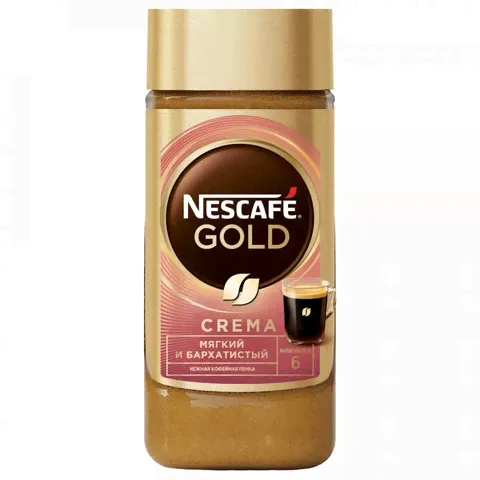 Кофе растворимый Nescafe Gold Crema, 95 г стеклянная банка (Нескафе)