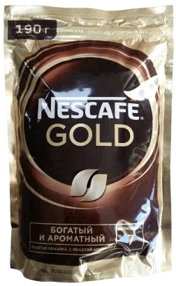 Кофе Nescafe GOLD 190 г растворимый в вакуумном пакете