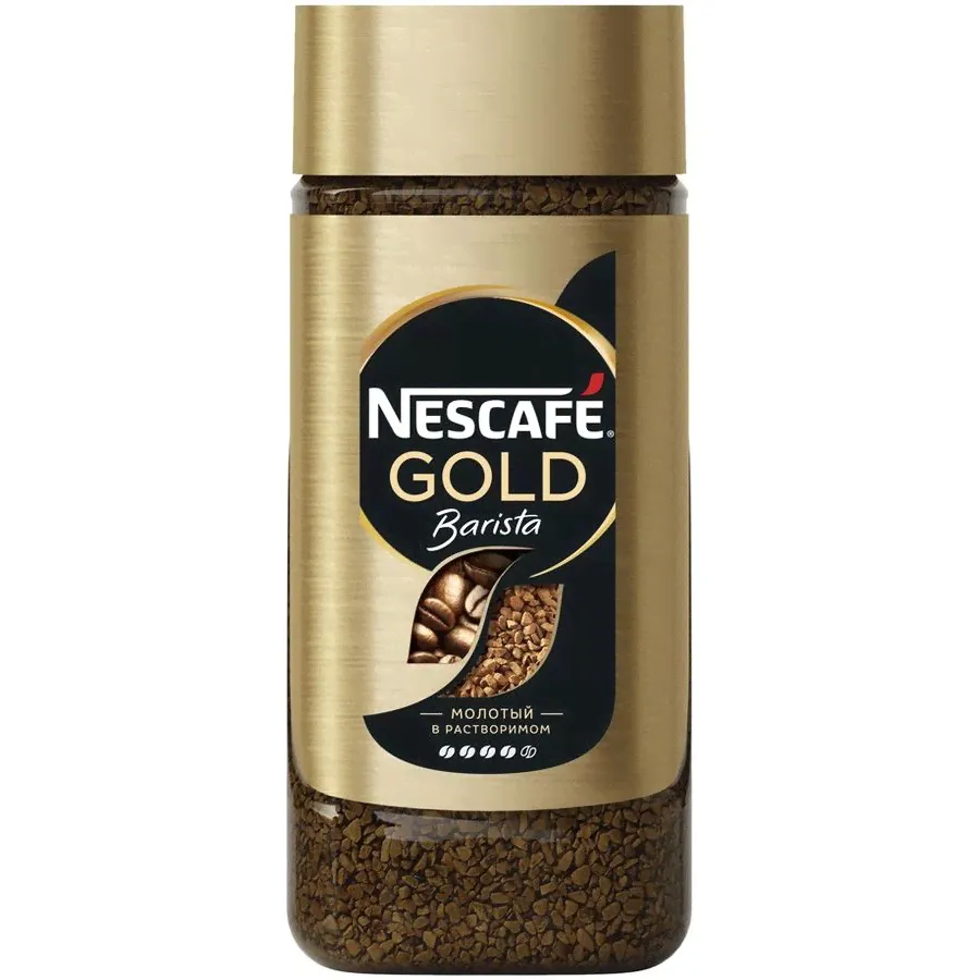 Кофе растворимый c молотым Nescafe Gold Barista Style, 85г, стекло-0