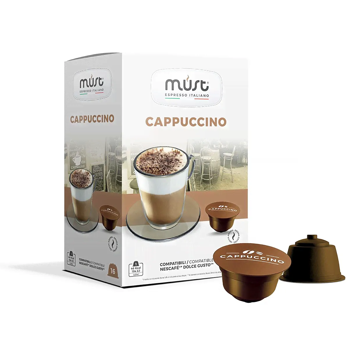 Кофе в капсулах Cappucino (Капучино) для кофемашин Nescafe Dolce Gusto, MUST, 16 шт-0