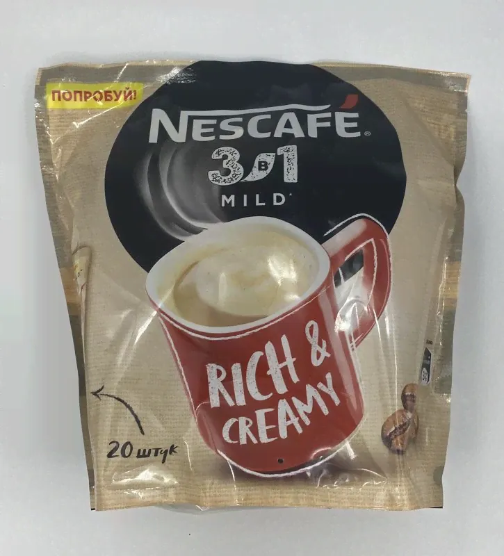 Нескафе 3 в 1 Мягкий Nescafe Mild (блок 20 пакетиков)