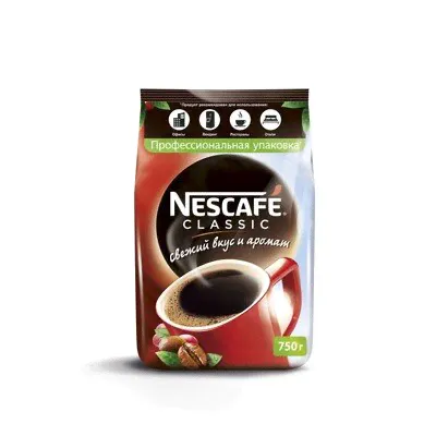 Кофе растворимый Nescafe Classic 750 г (пакет), 64731-0