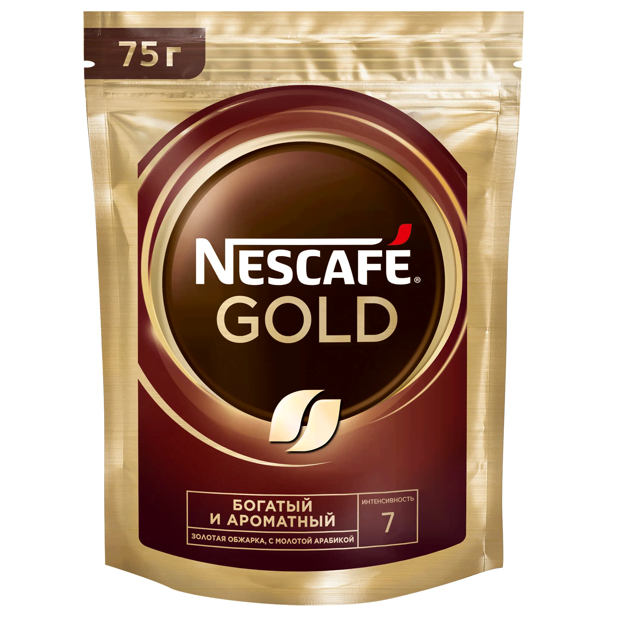 Кофе растворимый Nescafe (Нескафе) 75г Gold с добавлением молотого