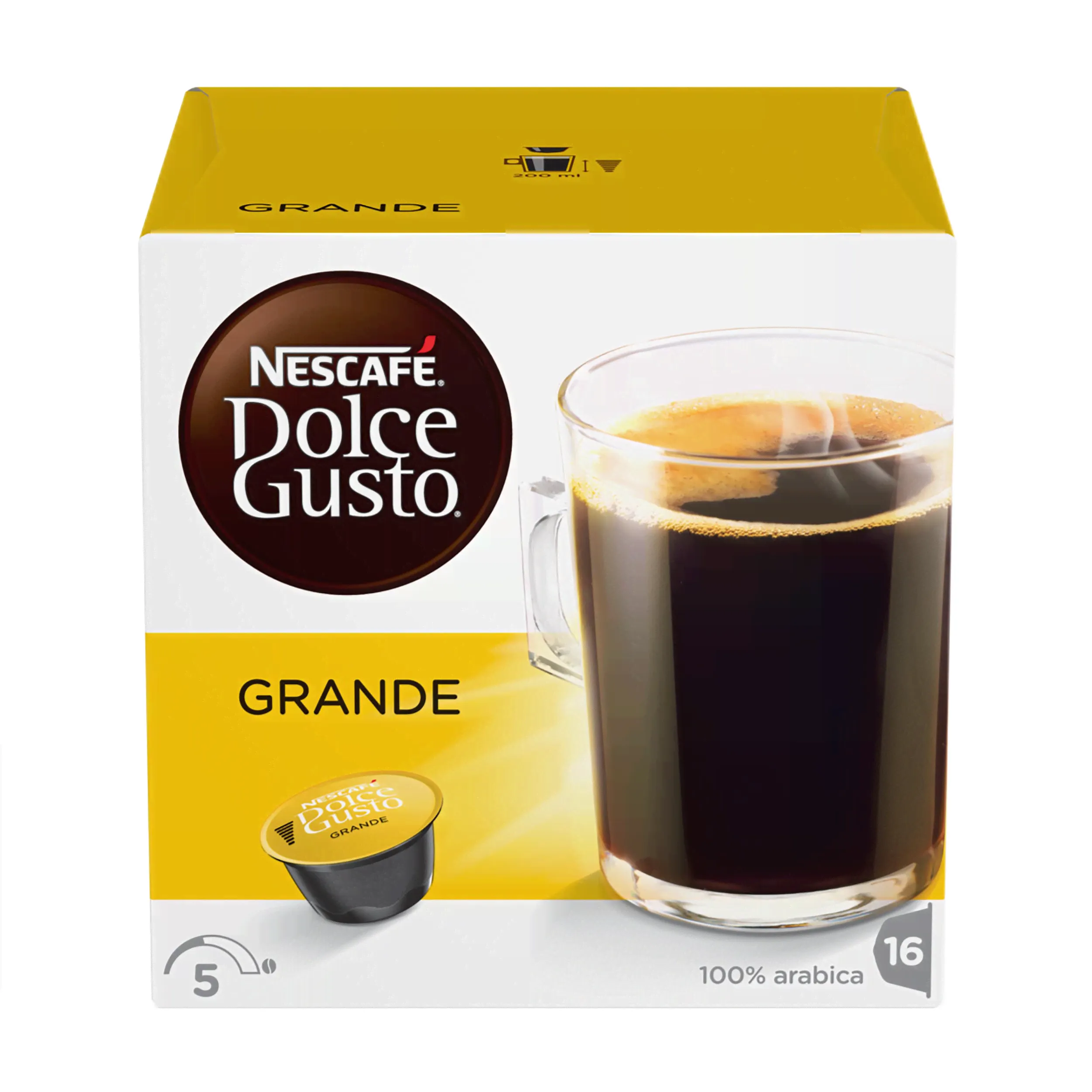 Кофе в капсулах Nescafe Dolce Gusto cafe crema grande 16 капсул, NDG-grande