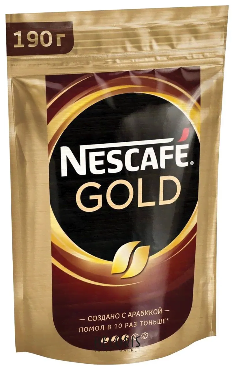 Nescafe Кофе молотый в растворимом Nescafe (Нескафе) "Gold", сублимированный, 190 г, мягкая упаковка, 12403031