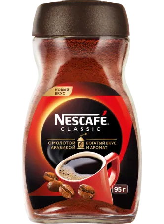 Кофе Nescafe Classic натуральный растворимый ст/б, 95г оптом